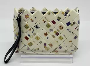 Nahui Ollin Woven Recycled Alphabet Clutch Wristlet - Picture 1 of 7