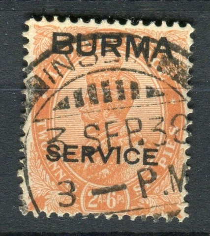 Burma KGVI 1937 Official 2a6p orange SG.O6  fine used Cover
