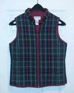 Pendleton Full Zip Quilted Plaid Down & Feather Puffer Vest Women's Medium NICE - Picture 1 of 4