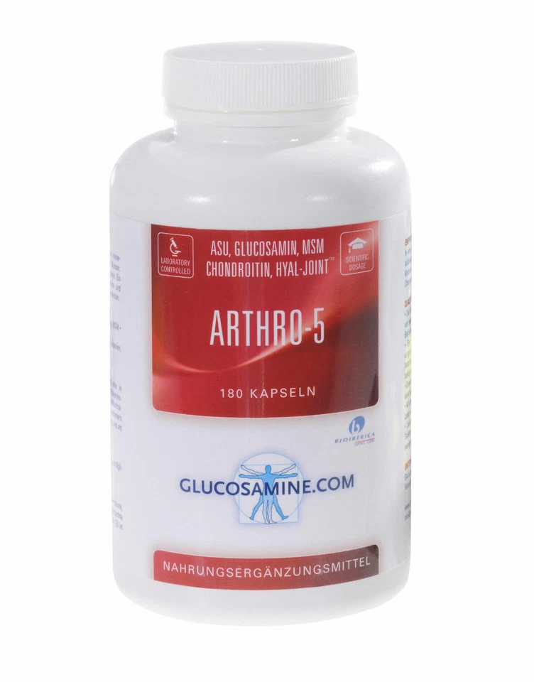 Arthro-5 Kapseln mit Glucosamin, Chondroitin, MSM. 180 Kapseln.
