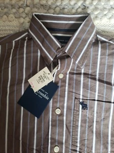 NEW Abercrombie Kids Abercrombie & Fitch Boys XL Button Down Stripe Shirt - Picture 1 of 7