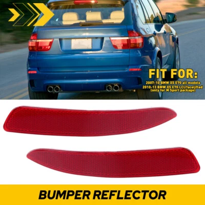Estuche de lámpara de luz trasera reflectora de parachoques trasero izquierda derecha 2 piezas para BMW X5 E70 2007-2013 Foto 1 de 4