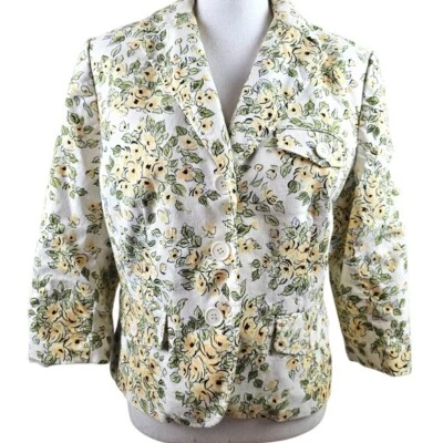 Blazer Ann Taylor Loft de algodón floral en 14 Foto 1 de 4