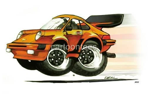 Dave Deal Porsche 911 Cartoon Tshirt #4052 vintage automotive art - Image 1 of 1