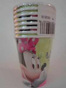 DISNEY MINNIE MOUSE 1 PACK 8ct PAPER PARTY CUPS 9oz NEW MADE IN USA - Picture 1 of 2