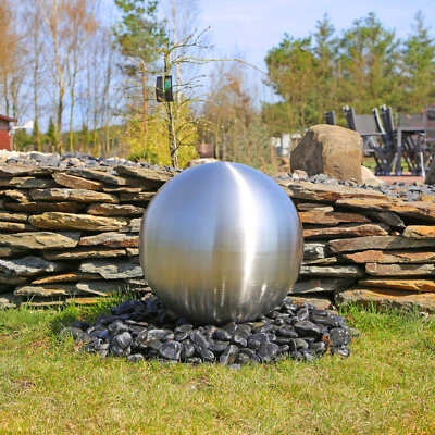 Edelstahl Kugel matt gebürstet 48cm für Springbrunnen Kugelbrunnen Außenbereich - Bild 1 von 4