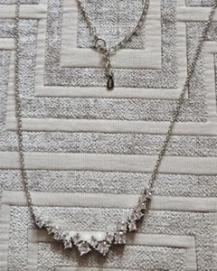 14K White Gold Plated 3 CT cz Diamond Women's Necklace Pendant - Picture 1 of 2