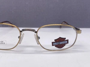 Men Eyeglasses Frames Gold Round Oval Brown HD 42 Vintage - Picture 1 of 13