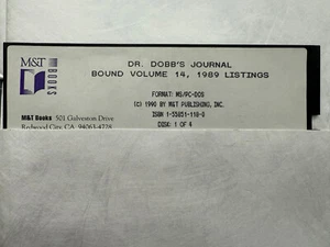 Dr. Dobb's Journal Software Bound Volume 14 MS DOS 5.25 DISKS 1989 LISTINGS ORIG - Picture 1 of 2