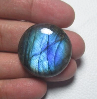 Natural Labradorite Cabochon Round 48.05 Ct Flat back Loose Gemstone J 179 - Image 1 of 4