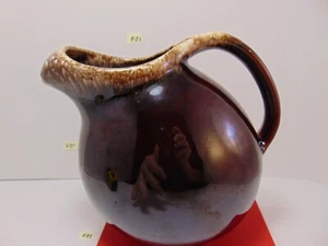 Vintage Hull USA Pottery Oven Proof Ball Brown Drip Glaze Pitcher , MARKED HULL - Picture 1 of 12