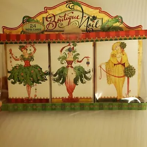 Elizabeth Golz Rush Boutique Noel Set 24 Cards Envelopes Punch Studio New 3x5 - Picture 1 of 11