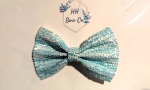 Teal Heather Bow Hair Clip - Picture 1 of 2