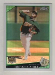 2009 Topps Chrome White Refractor #186 Trevor Cahill Oakland Athletics RC BV$6 - Picture 1 of 1