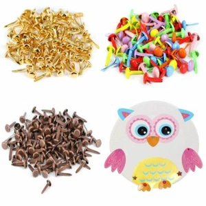 100 Pcs Paper Fasteners Brads Round Fasteners Decor Scrapbooking DIY Supplies UK - Picture 1 of 16