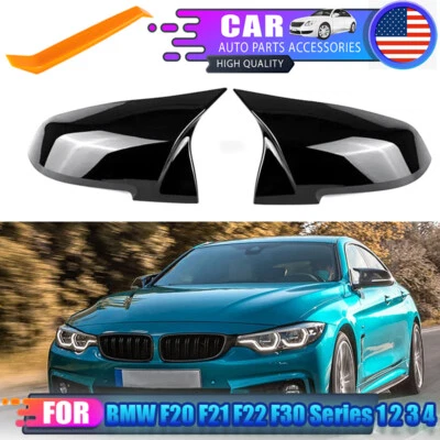 Gloss Black Mirror Cover Cap For BMW 4 Series F32 F33 F36 420i 428i 435i 2014-up - Image 1 of 4