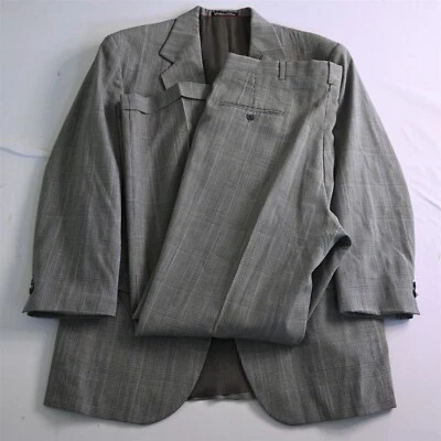 Jaqueta calça terno vintage Stafford 40S 34x30 marrom bronzeado xadrez Glenn lã feita nos EUA - Imagem 1 de 4