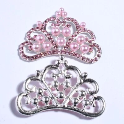 12PCS Fashion Vintage Crown Shape Rhinestone Buttons For Clothing Shoes Clear - Image 1 of 4
