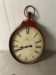 Used Pier 1 Large Cafe des Marguerites French Bistro Pocket Watch Wall Clock 38" - Picture 1 of 6