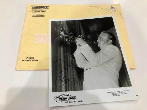 HARRY JAMES SIGNED/AUTOGRAPH PHOTO--BANDLEADER-FILMS-BETTY GRABLE SPOUSE-SINATRA Cover