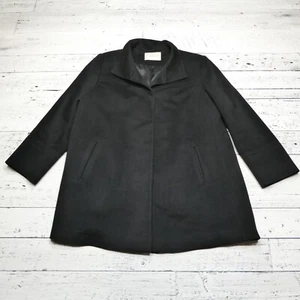 Fleurette Loro Piana Wool Jacket Womens Size 16 Black Button Up Luxury Overcoat - Picture 1 of 7