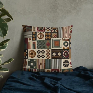 Throw Pillow West African textiles muted earth tones modern decor style - Picture 1 of 13