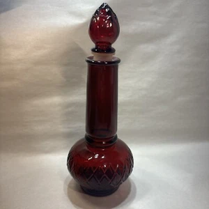 Vintage AVON - Occur Cologne Ruby Red Glass Perfume / Genie Bottle w Stopper - Picture 1 of 7