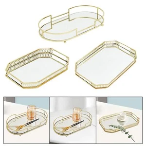 Mirror Jewelry Tray Display Serving Decorative Vanity Tray for Countertop Desk - Picture 1 of 22