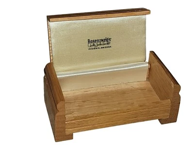 Caja de reloj de madera vintage Rosenzweigs Jewelers Phoenix Arizona Foto 1 de 4