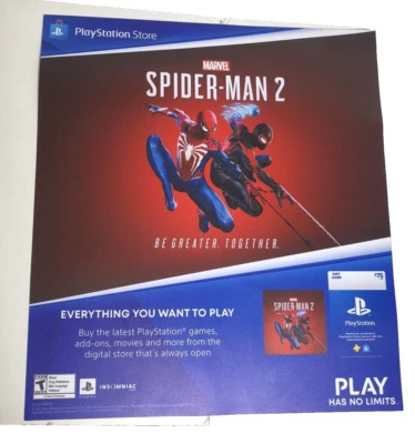 Sony PS5 PlayStation Spider-Man 2 магнит магазин промо плакат 15 дюймов - Изображение 1 из 4