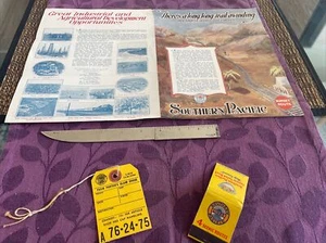 S P Southern Pacific Railroad 30s-50s sunset rte leaflet/tag/match book lot of 3 - Picture 1 of 4