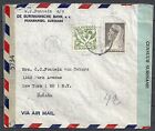 Surinam 1944 mixed franked cens Airmailcover to New York