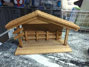 Vintage Krippe Holz Stall Krippe rustikal Weihnachten  - Bild 1 von 16