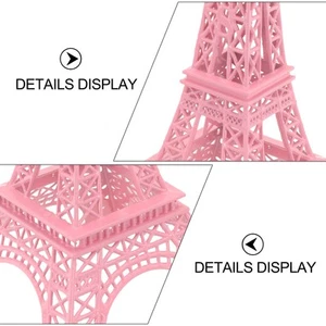 Eiffel Tower Pink Metal Ornaments Eiffel Tower Decor Statue Iconic Eiffel Tower - Picture 1 of 12
