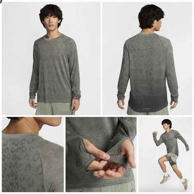 Camiseta para correr Nike Running Division Therma-FIT ADV manga larga talla grande $100 gris Foto 1 de 4