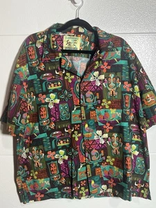 Jeff Granito Tikiland Sin Tiki Shirt Men XL Seven Deadly Sins Hawaiian Button Up - Picture 1 of 20