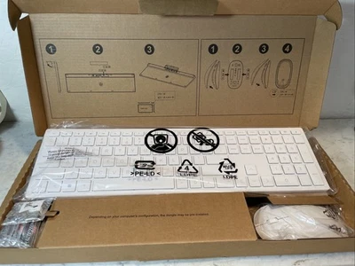 HP 710 White Wireless Keyboard Mouse Combo New - Image 1 of 4