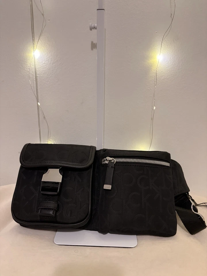 Black Calvin Klein Belt Bag with Silver Hardware NWT CK Logo - Image 1 of 4
