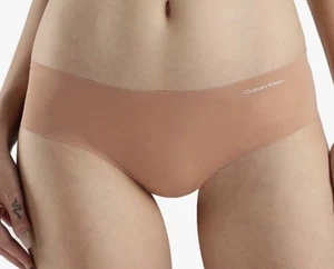 CALVIN KLEIN Women’s CK Invisible Hipster Panty Beige Polyamide D3429 Size M - Picture 1 of 4