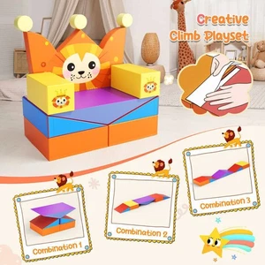 8 in 1 Toddler Climbing Crawl Activity Play Set Kids Soft Foam Building Blocks - Picture 1 of 13