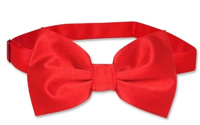 Vesuvio Napoli BOWTIE Solid RED Color Mens Bow Tie for Tuxedo or Suit - Image 1 of 2