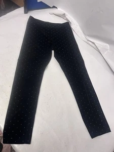 Wonder Nation Youth Girls medium 7/8 black pants with silver dots - Picture 1 of 5