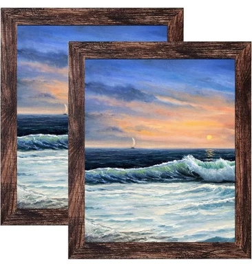 8X10 Picture Frame Brown for Wall Mounting or Tabletop Display, 2 Pack - Image 1 of 4