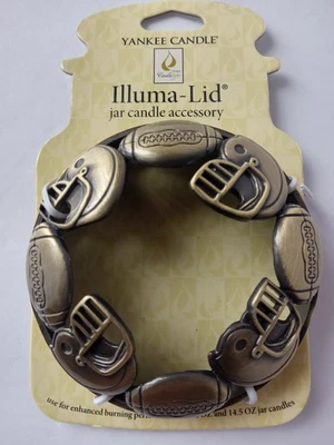 Yankee Candle Illuma Lid Jar Candle Topper Accessory Footballs & Helmets NEW - Image 1 of 4