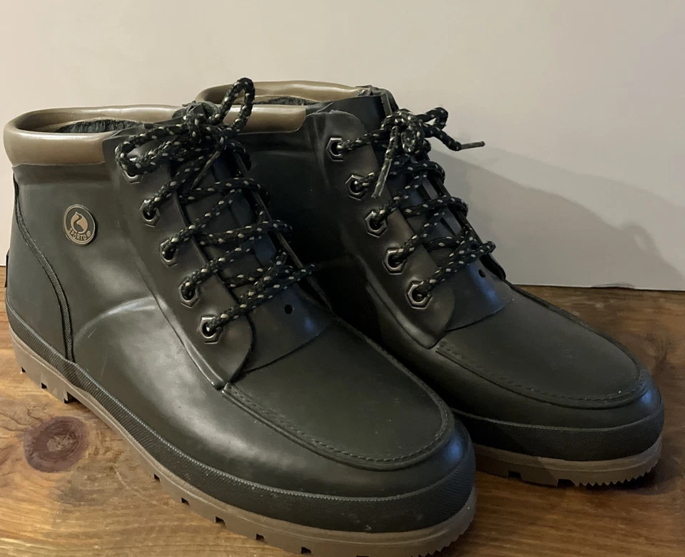 Womans Sporto Thermolite Lace up Duck Boots Black/Olive Size 8 EUC - Image 1 of 4