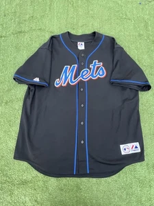 New York Mets Trikot Majestic bestickt schwarz Kurzarm Herren 2X - Bild 1 von 7