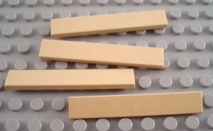 LEGO Lot of 4 Tan 1x6 Smooth Flat Tiles - Picture 1 of 1