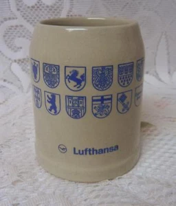 Vintage German Stoneware .3l Beer Stein Mug Lufthansa - Picture 1 of 1