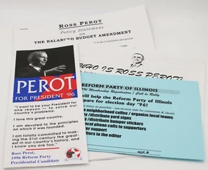 Vintage 1996 Ross Perot Presidential President Election Campaign Literature - Picture 1 of 12