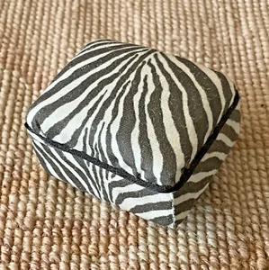 Pat Tyler Dollhouse Miniature Zebra Fabric Stool Ottoman Seat 795 - Picture 1 of 6